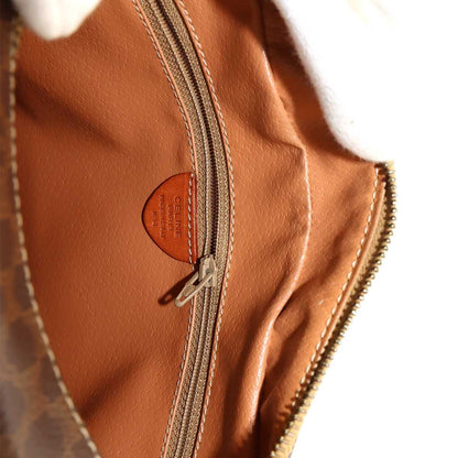 Celine Macadam Shoulder Bag Leather Brown Gold Vintage — view 8