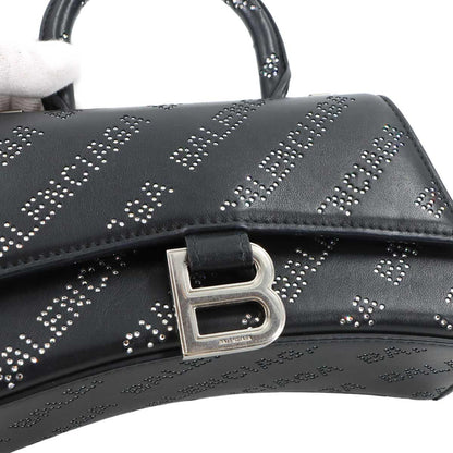 Balenciaga Hourglass XS 2-Way Bag Leather Rhinestone Black — view 9