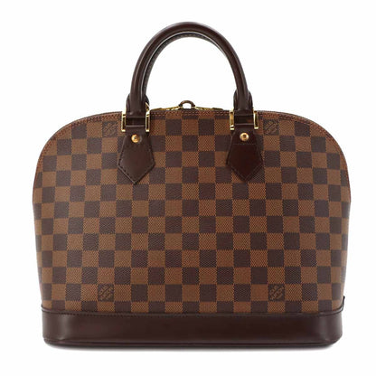 Louis Vuitton Damier Alma PM Hand Bag Ebene Brown Gold — view 3