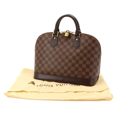 Louis Vuitton Damier Alma PM Hand Bag Ebene Brown Gold — view 2