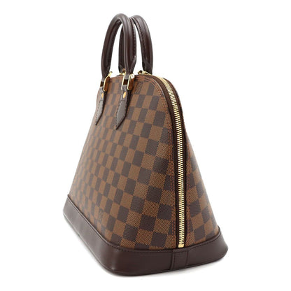 Louis Vuitton Damier Alma PM Hand Bag Ebene Brown Gold — view 4