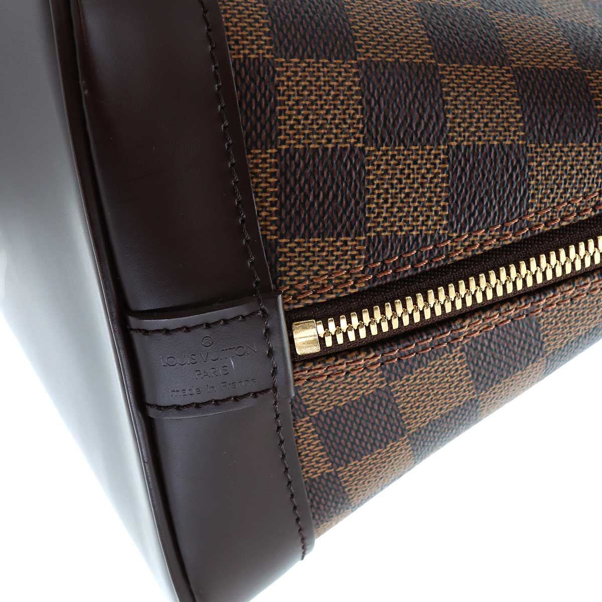 Louis Vuitton Damier Alma PM Hand Bag Ebene Brown Gold — view 8