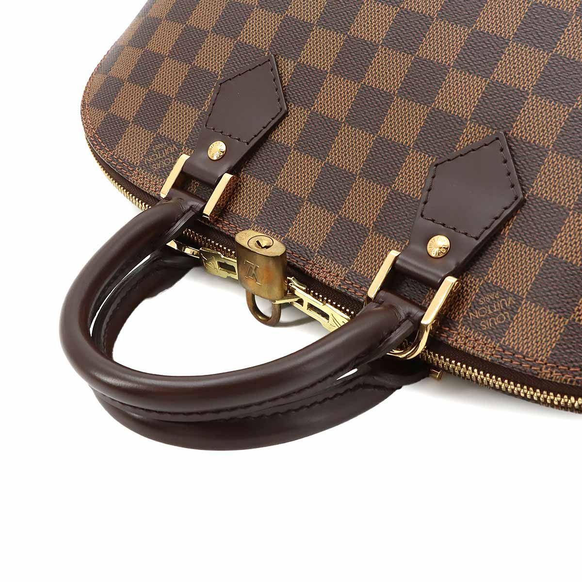 Louis Vuitton Damier Alma PM Hand Bag Ebene Brown Gold — view 6