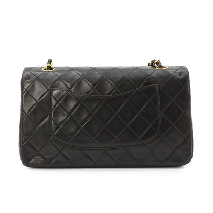 Chanel Quilted 25 Chain Shoulder Bag Lambskin Black Gold Vintage — view 3