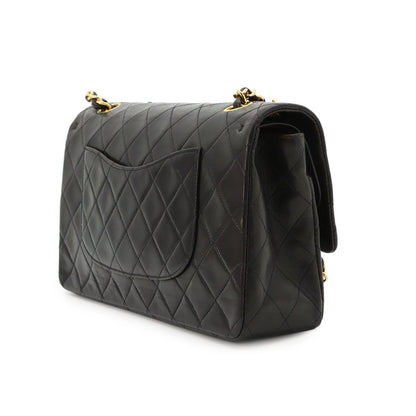 Chanel Quilted 25 Chain Shoulder Bag Lambskin Black Gold Vintage — view 4