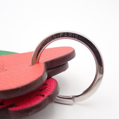 Hermes Petit Ash Key Sling Bag Charm Unseparable Parrot Heart Red Green Pink — view 8