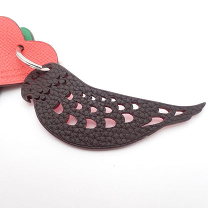 Hermes Petit Ash Key Sling Bag Charm Unseparable Parrot Heart Red Green Pink — view 6