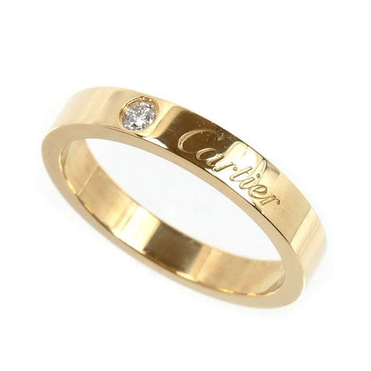 Cartier 18k Yellow Gold Engray Bud Diamond Ring