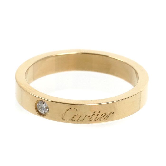 Cartier 18k Yellow Gold Engray Bud Diamond Ring — view 3