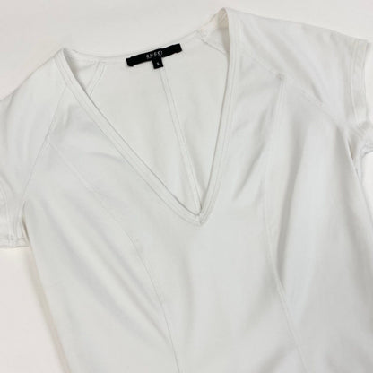 Gucci Stretch Neck Top Sherry Line GG Logo White — view 4