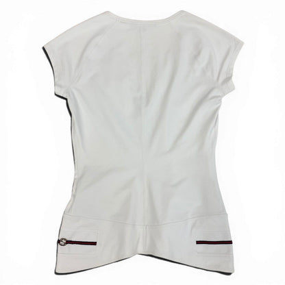 Gucci Stretch Neck Top Sherry Line GG Logo White — view 3