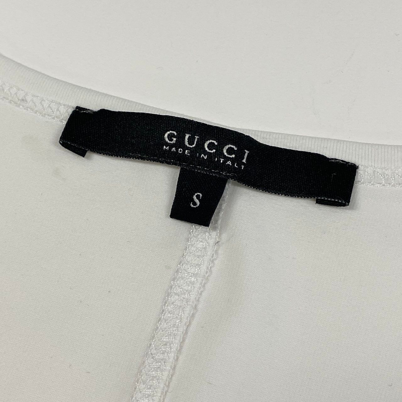 Gucci Stretch Neck Top Sherry Line GG Logo White — view 7