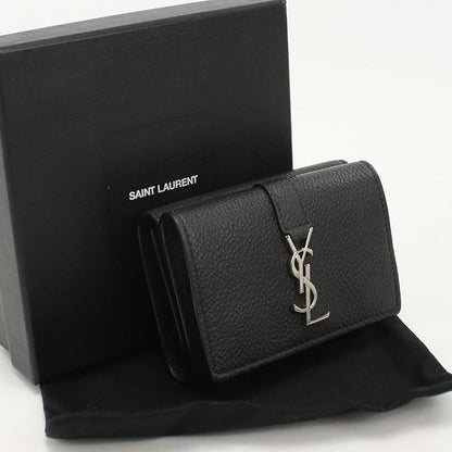 Saint Laurent Origami Tiny Wallet YSL Logo Trifold Calf