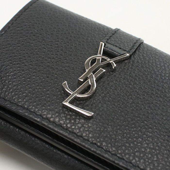 Saint Laurent Origami Tiny Wallet YSL Logo Trifold Calf — view 7