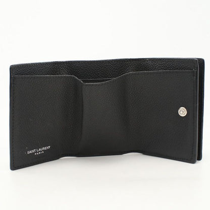 Saint Laurent Origami Tiny Wallet YSL Logo Trifold Calf — view 3