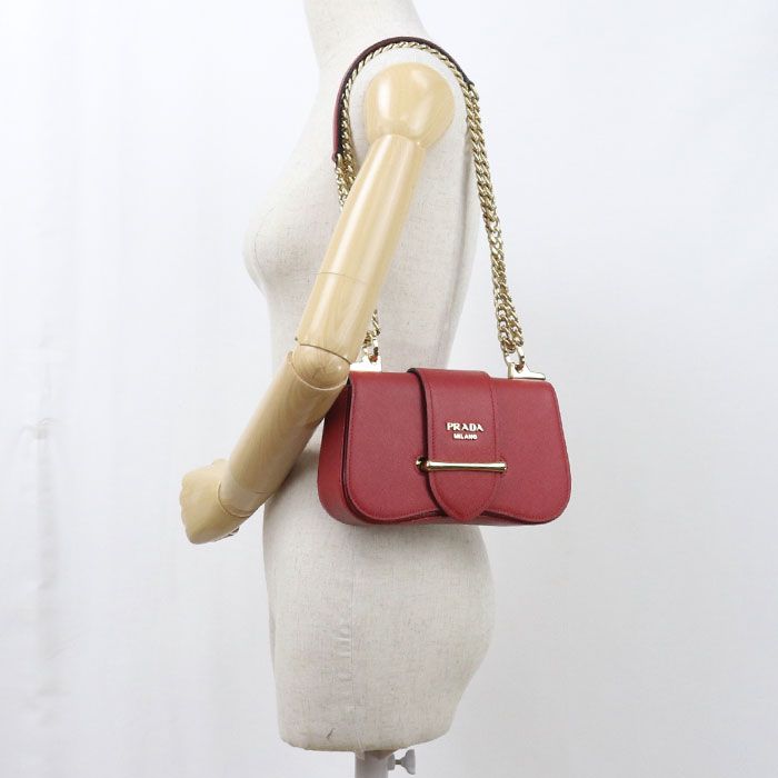 Prada Chain Saffiano Leather Crossbody Shoulder Bag — view 8