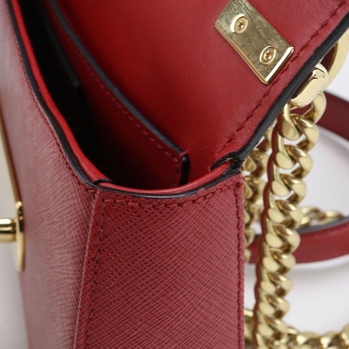 Prada Chain Saffiano Leather Crossbody Shoulder Bag — view 6