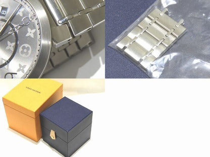 Louis Vuitton Quartz Watch Tambour Slim Eclipse Date Gray Dial SS Bracelet — view 4
