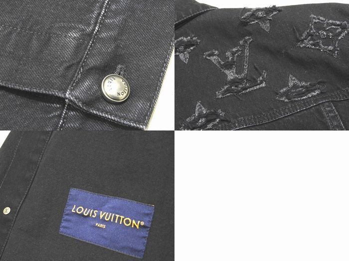 Louis Vuitton New Monogram Destroy Denim Trucker Jacket 52 Black — view 4
