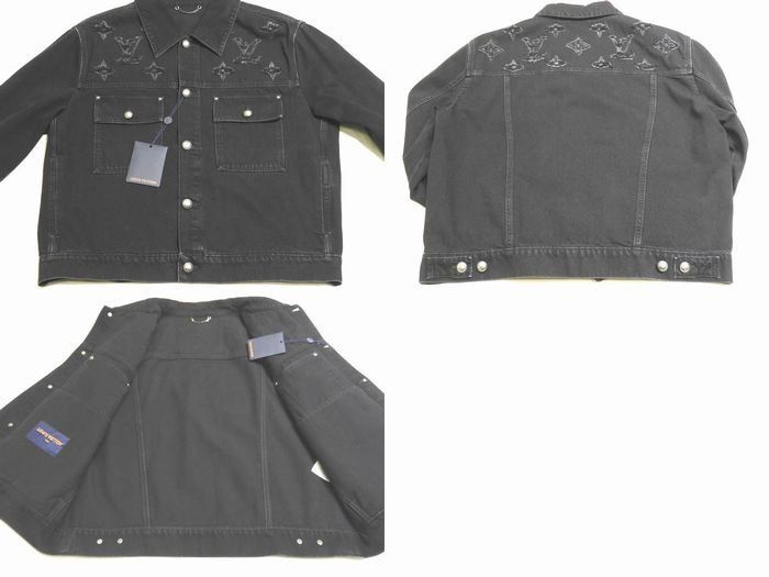 Louis Vuitton New Monogram Destroy Denim Trucker Jacket 52 Black — view 2
