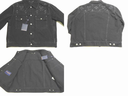 Louis Vuitton New Monogram Destroy Denim Trucker Jacket 52 Black — view 2