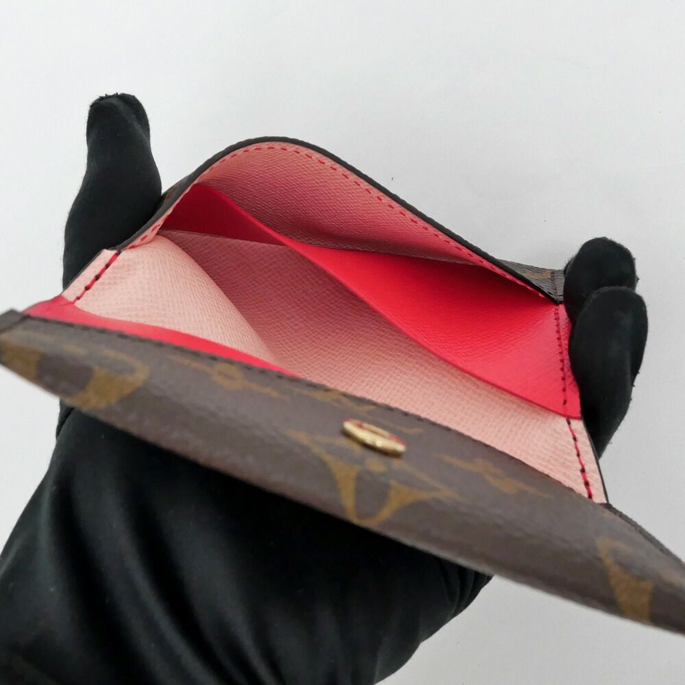 Louis Vuitton Card Case Holder Slim Monogram Pink Pearl Rose Red — view 8