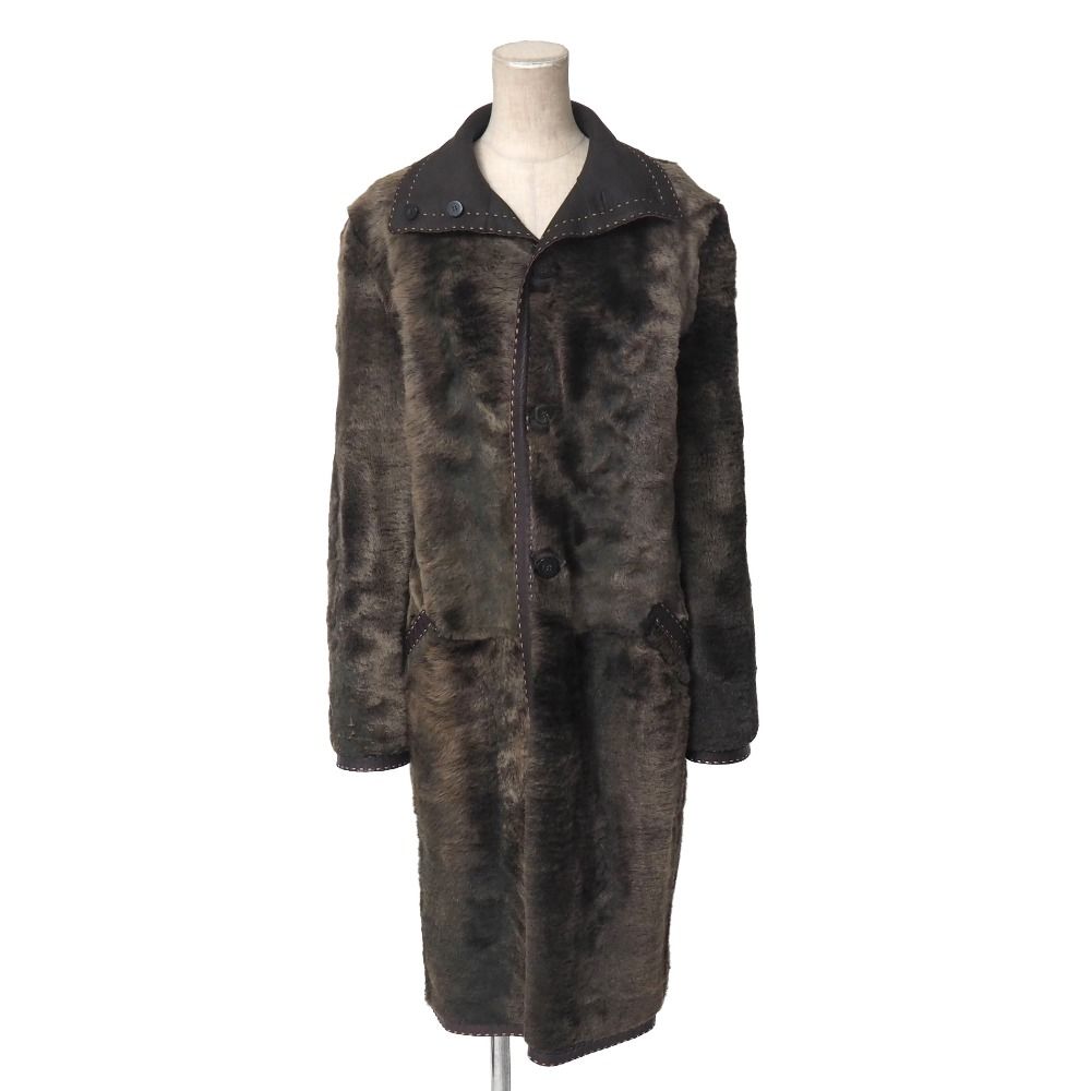 Fendi Coat 42 Shearling Reversible Long — view 2