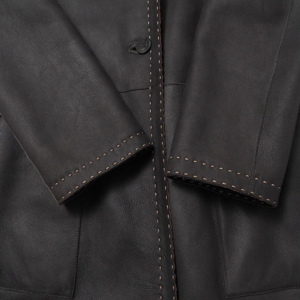 Fendi Coat 42 Shearling Reversible Long — view 5