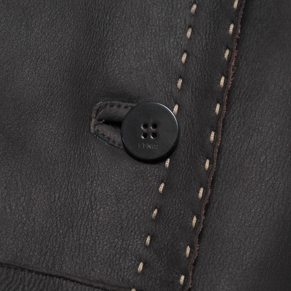 Fendi Coat 42 Shearling Reversible Long — view 7