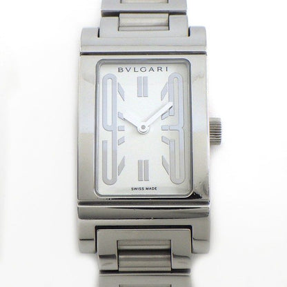 Bvlgari Watch Rettangolo Rectangular White Dial SS Quartz Analog