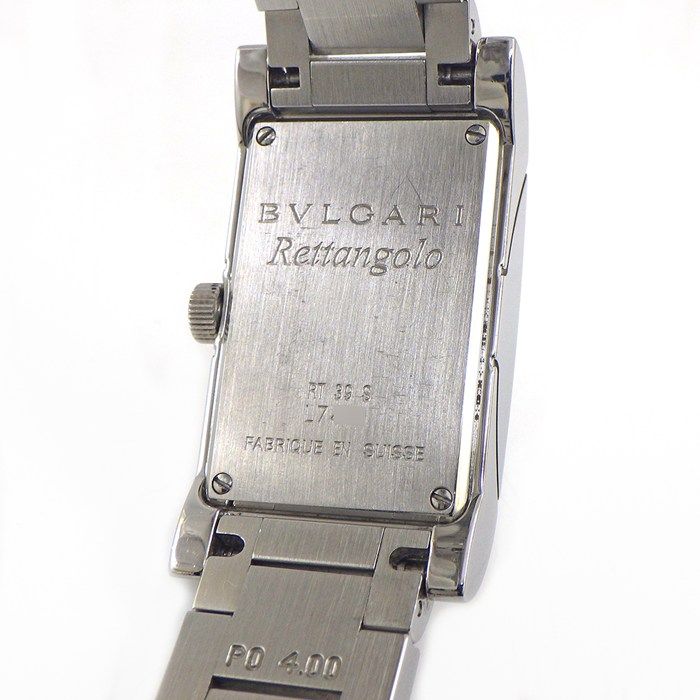 Bvlgari Watch Rettangolo Rectangular White Dial SS Quartz Analog — view 4