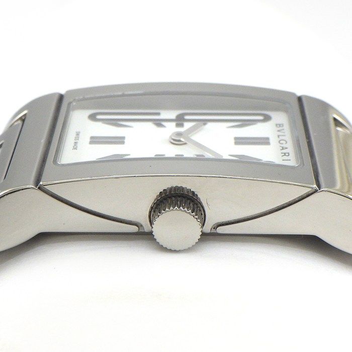 Bvlgari Watch Rettangolo Rectangular White Dial SS Quartz Analog — view 2