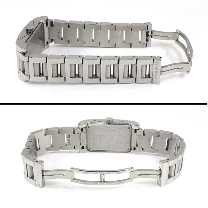 Bvlgari Watch Rettangolo Rectangular White Dial SS Quartz Analog — view 3