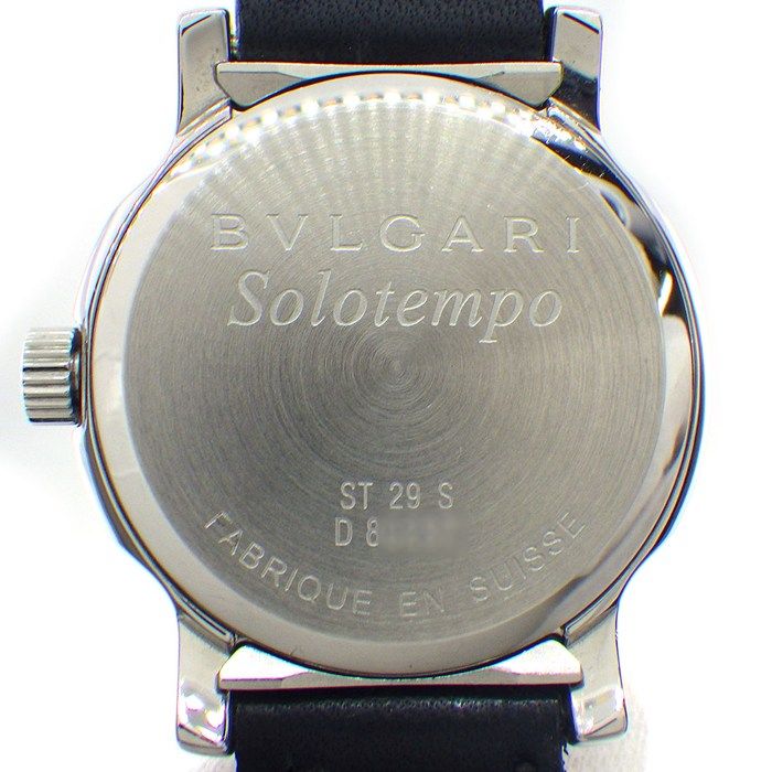 Bvlgari Watch Solo Tempo Sunray Silver Dial Date Cowhide SS Quartz Analog — view 4
