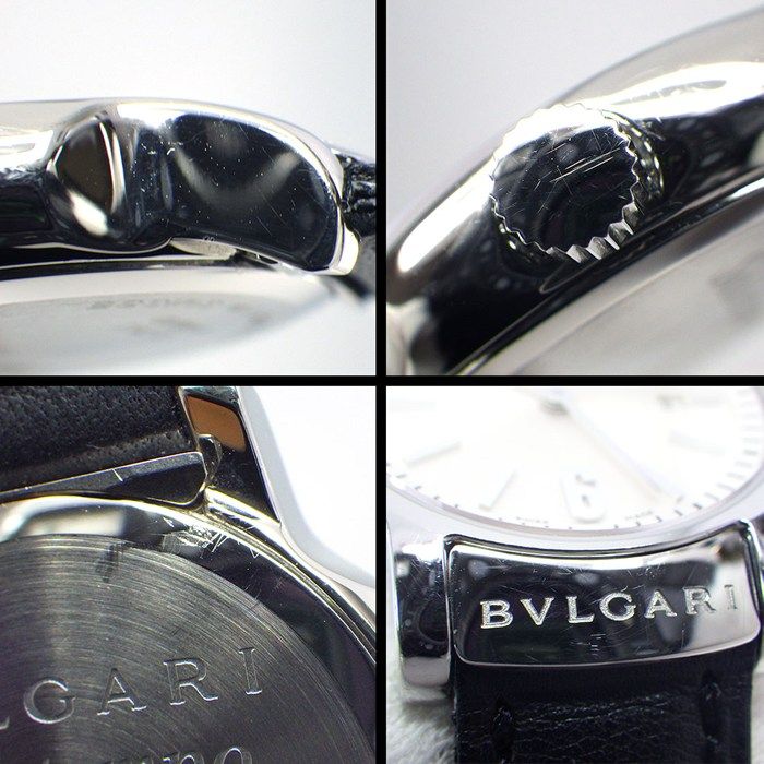 Bvlgari Watch Solo Tempo Sunray Silver Dial Date Cowhide SS Quartz Analog — view 7