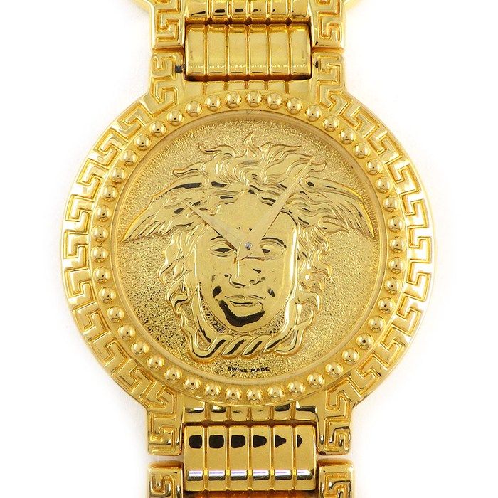 Versace Wristwatch Coin Watch Medusa Gold Dial Quartz Analog