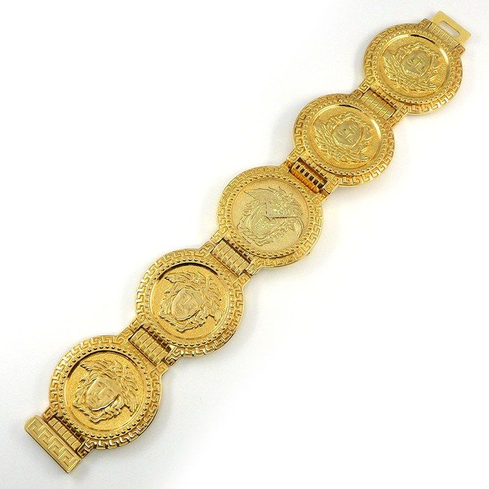 Versace Wristwatch Coin Watch Medusa Gold Dial Quartz Analog — view 3