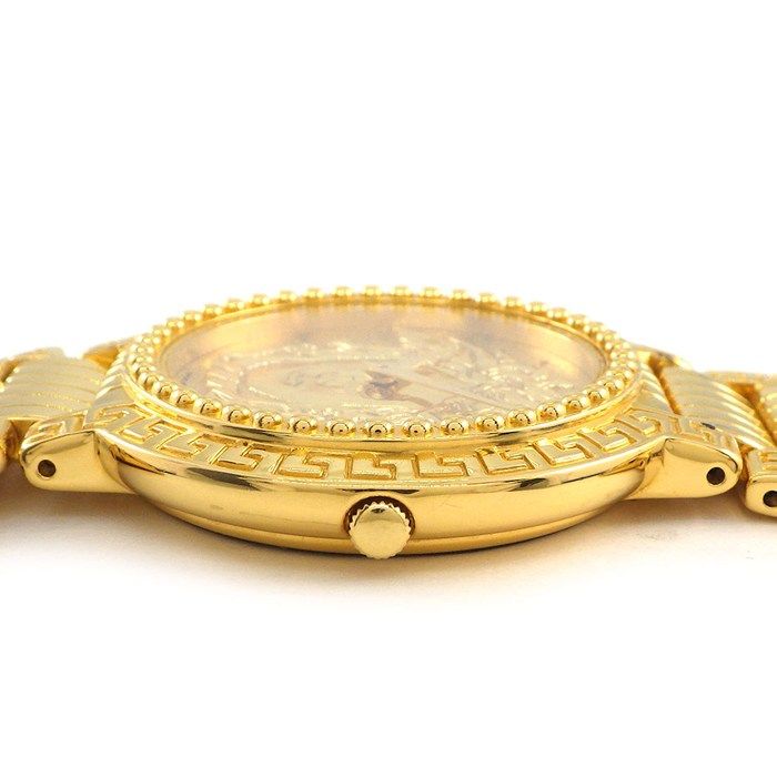 Versace Wristwatch Coin Watch Medusa Gold Dial Quartz Analog — view 2