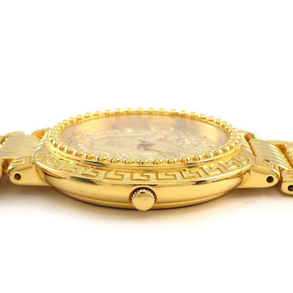 Versace Wristwatch Coin Watch Medusa Gold Dial Quartz Analog — view 2