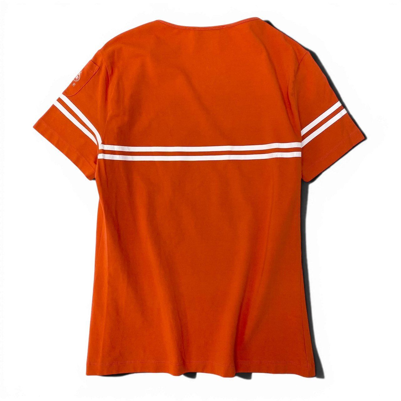 Celine Crew Beck Top Short Sleeve T-Shirt Border Logo Embroidery Stretch — view 3