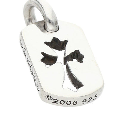 Chrome Hearts DT Tny CO Crs Tiny Cutout Cross Dog Tag Charm Silver Necklace Top — view 4