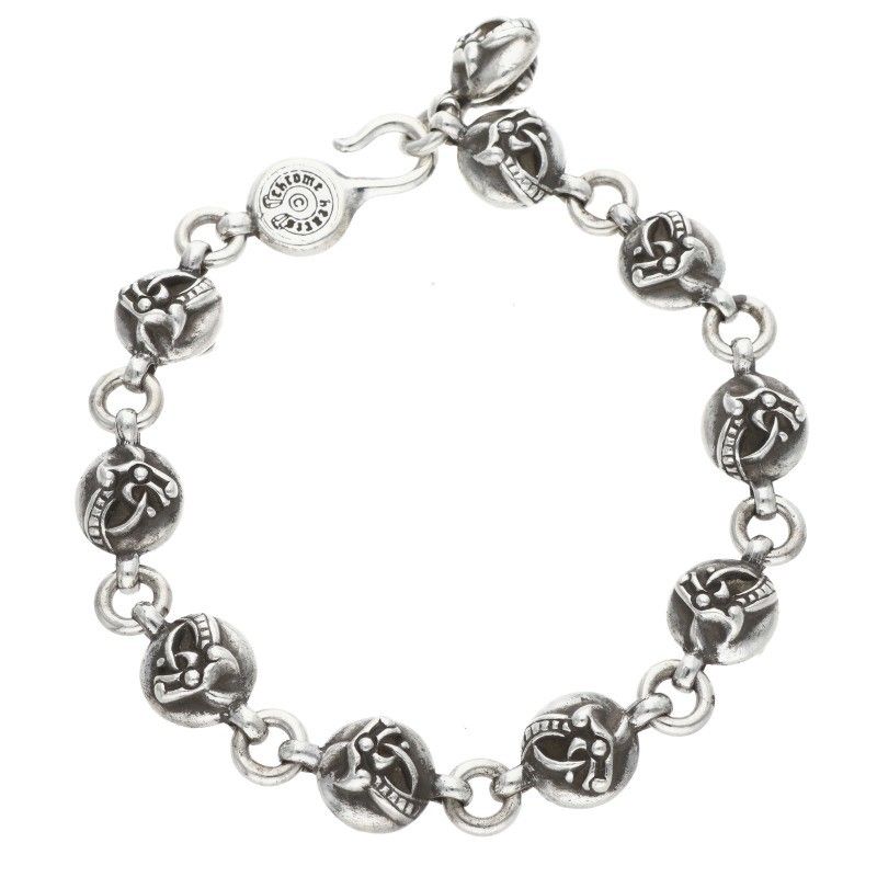 Chrome Hearts No2 Celtic Ball 2 Silver Bracelet