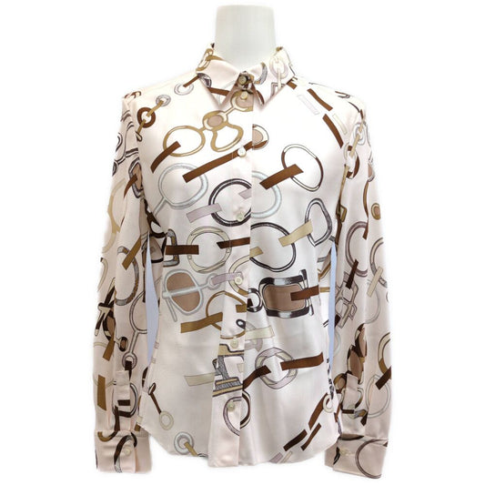 Hermes pattern Silk Shirt 38