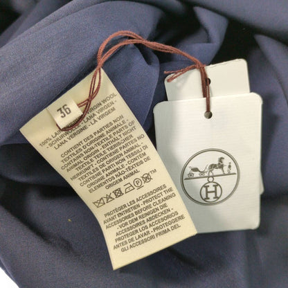 Hermes Trench Coat Longcoat 36 Navy leto — view 5