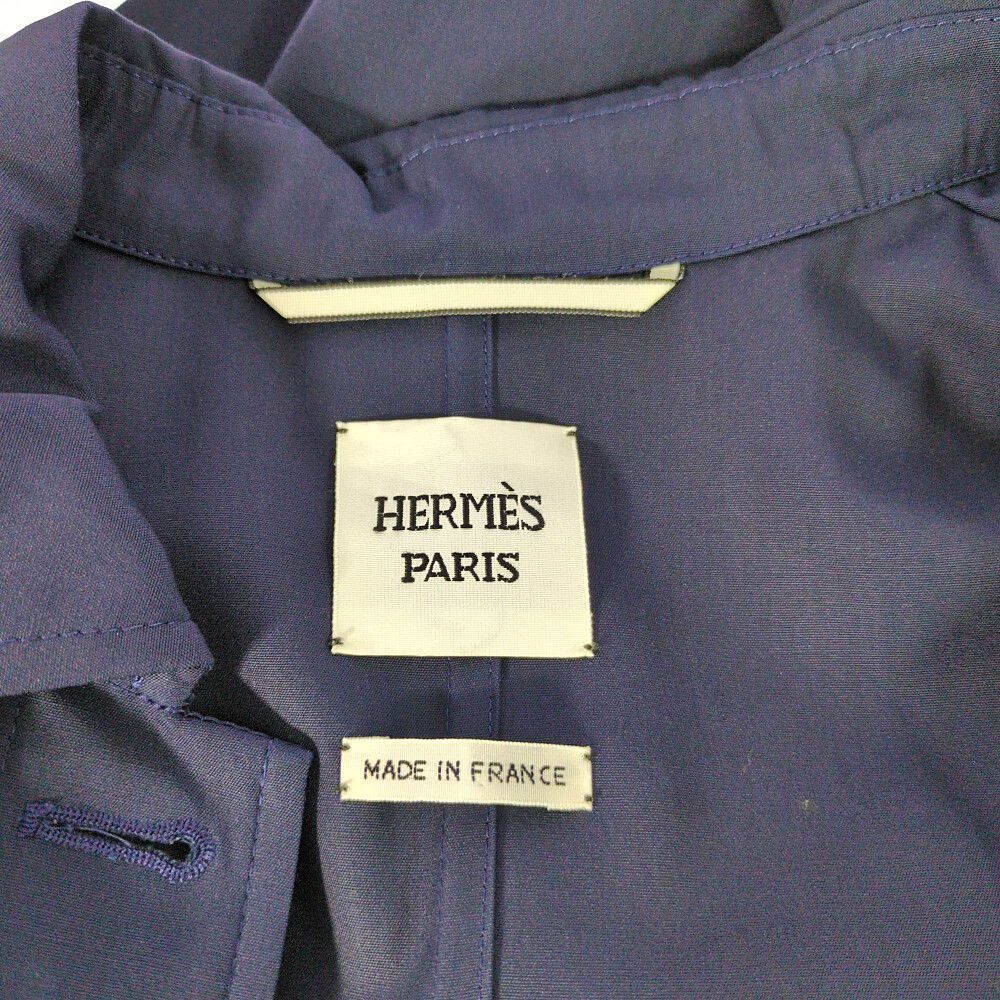 Hermes Trench Coat Longcoat 36 Navy leto — view 4