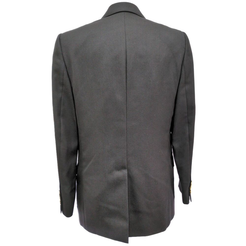 Celine Era Double Breasted Buleather Jacket 38 Navy Gold Button O-luci-dung — view 3