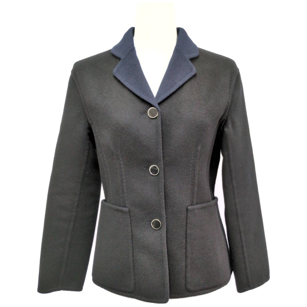 Hermes Cashmere Jacket 36 Black Navy