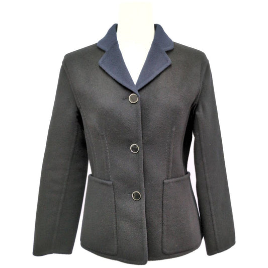 Hermes Cashmere Jacket 36 Black Navy