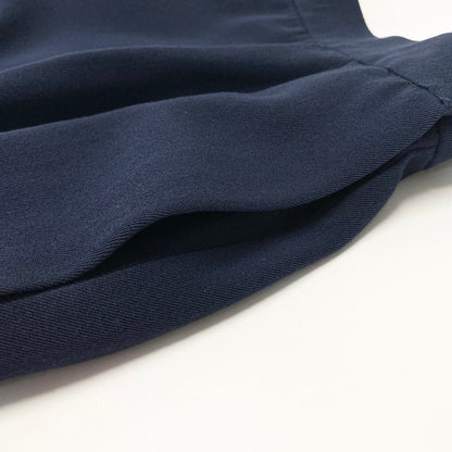 Saint Laurent Yves Set Skirt Collarless Jacket Tucked Navy Wool — view 9