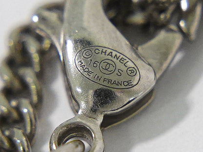 Chanel Air Line CC Logo Stripe Necklace Pendant Metal Silver Multicolor — view 9